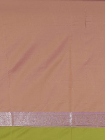 Parrot Green Leaf Design Zari Woven Soft Silk Saree - Diadem