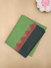 Parrot Green Leaf Woven Design Cotton Saree
