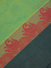 Parrot Green Leaf Woven Design Cotton Saree