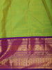 Parrot Green Paisley Butta Woven Design Pure Kanchipuram Silk Saree with Contrast Zari Border