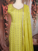 Parrot Green Sequins Embroidered Tissue Silk Suit with Dupatta