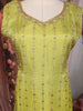 Parrot Green Sequins Embroidered Tissue Silk Suit with Dupatta
