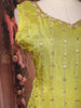 Parrot Green Sequins Embroidered Tissue Silk Suit with Dupatta