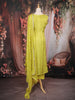 Parrot Green Sequins Embroidered Tissue Silk Suit with Dupatta