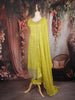 Parrot Green Sequins Embroidered Tissue Silk Suit with Dupatta