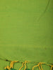 Parrot Green Solid Design Cotton Casual Wear Saree with Kalamkari Blouse