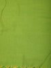 Parrot Green Solid Design Cotton Casual Wear Saree with Kalamkari Blouse
