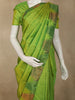 Parrot Green Solid Woven Design Pure Kanchipuram Silk Saree with Temple Zari Border