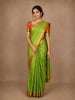 Parrot Green Solid Zari Border Kanchipuram  Silk Saree
