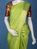 Parrot Green Striped Woven Design Pure Kanchipuram Silk Saree
