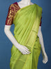 Parrot Green Striped Woven Design Pure Kanchipuram Silk Saree
