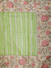 Parrot Green Striped Woven Design Pure Tussar Saree with Floral Border