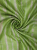 Parrot Green Striped Woven Design Pure Tussar Saree with Floral Border