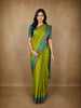 Parrot Green Butta Zari Woven Design Pure Kanchipuram Silk Saree with Zari Border