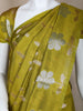 Parrot Green Floral Designed Semi Silk Fancy Saree