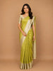 Parrot Green Floral Woven Pure Kanchipuram Silk Saree