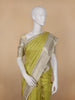 Parrot Green Floral Woven Pure Kanchipuram Silk Saree - Diadem