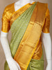 Parrot Green Floral Woven Pure Kanchipuram Silk Saree - Diadem