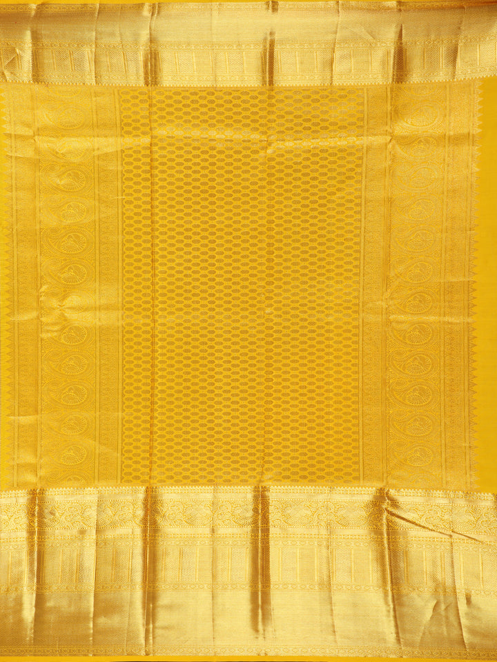 Parrot Green Floral Woven Pure Kanchipuram Silk Saree - Diadem