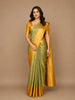 Parrot Green Floral Woven Pure Kanchipuram Silk Saree