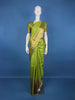 Parrot Green Solid Design Zari Border Silk Saree - Diadem