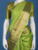 Parrot Green Solid Design Zari Border Silk Saree - Diadem