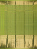 Parrot Green Solid Design Zari Border Silk Saree - Diadem
