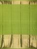 Parrot Green Solid Design Zari Border Silk Saree - Diadem