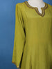 Parrot Green Solid Zardosi Worked Semi Silk Salwar Suit - Diadem