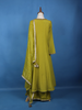 Parrot Green Solid Zardosi Worked Semi Silk Salwar Suit - Diadem