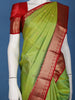 Parrot Green Woven Zari Border Silk Saree - Diadem