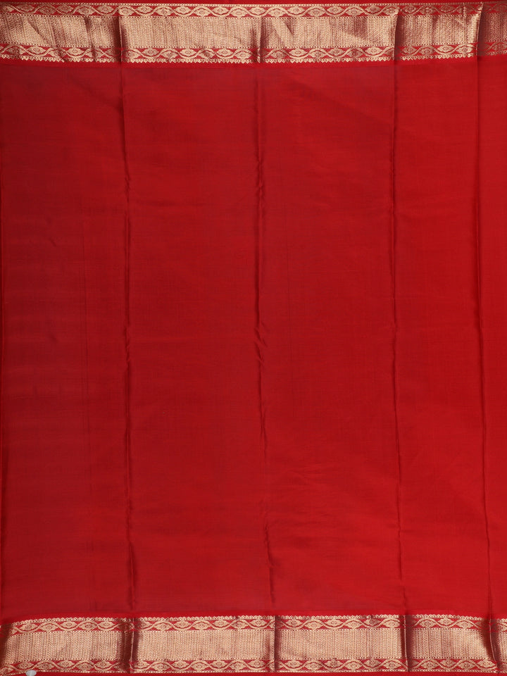 Parrot Green Woven Zari Border Silk Saree - Diadem