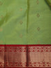 Parrot Green Woven Zari Border Silk Saree - Diadem