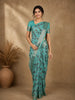 Pastel Aqua Blue Floral Design Art Silk Designer Saree