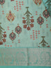 Pastel Aqua Blue Floral Design Art Silk Designer Saree