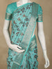 Pastel Aqua Blue Floral Design Art Silk Designer Saree