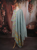 Pastel Aqua Blue Floral Vine Printed Design Pure Cotton Straight Cut Salwar Suit with Matching Dupatta