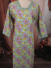 Pastel Aqua Blue Floral Vine Printed Design Pure Cotton Straight Cut Salwar Suit with Matching Dupatta