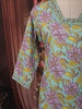 Pastel Aqua Blue Floral Vine Printed Design Pure Cotton Straight Cut Salwar Suit with Matching Dupatta