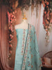 Pastel Aqua Blue Floral Vine Printed Design Pure Cotton Unstitched Salwar Material with Matching Dupatta