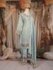 Pastel Aqua Blue Floral and Sequins Embroidered Georgette Palazzo Suit