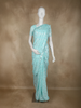 Pastel Aqua Blue Heavy Sequins Embroidered Design Chiffon Designer Saree
