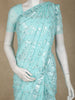 Pastel Aqua Blue Heavy Sequins Embroidered Design Chiffon Designer Saree