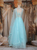 Pastel Aqua Blue Sequin Embroidered Design Net Lehenga with Dupatta