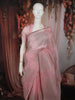 Pastel Baby Pink Abstract Thread Embroidered Design Pure Tissue Silk Party Wear Saree
