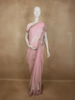 Pastel Baby Pink Stone Embellished Design Net Designer Saree with Designer Border