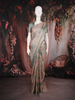Pastel Beige Floral Printed Tissue Saree