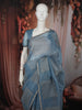 Pastel Blue Abstract Thread Embroidered Design Pure Tissue Silk Party Wear Saree