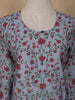Pastel Blue Floral Design Cotton Kurti - Diadem