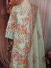 Pastel Blue Floral Printed Design Cotton Straight Cut Salwar Suit wit Matching Dupatta